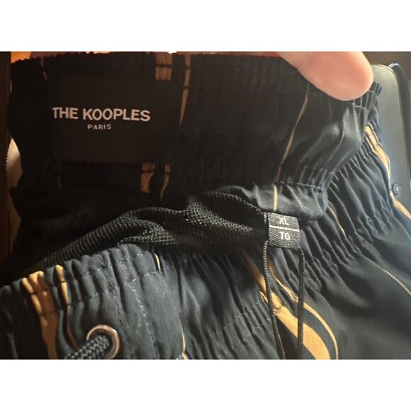 The Kooples Mens Navy Blue Striped Swim Shorts XL With Drawstring & Mesh Lining - Picture 4 of 5